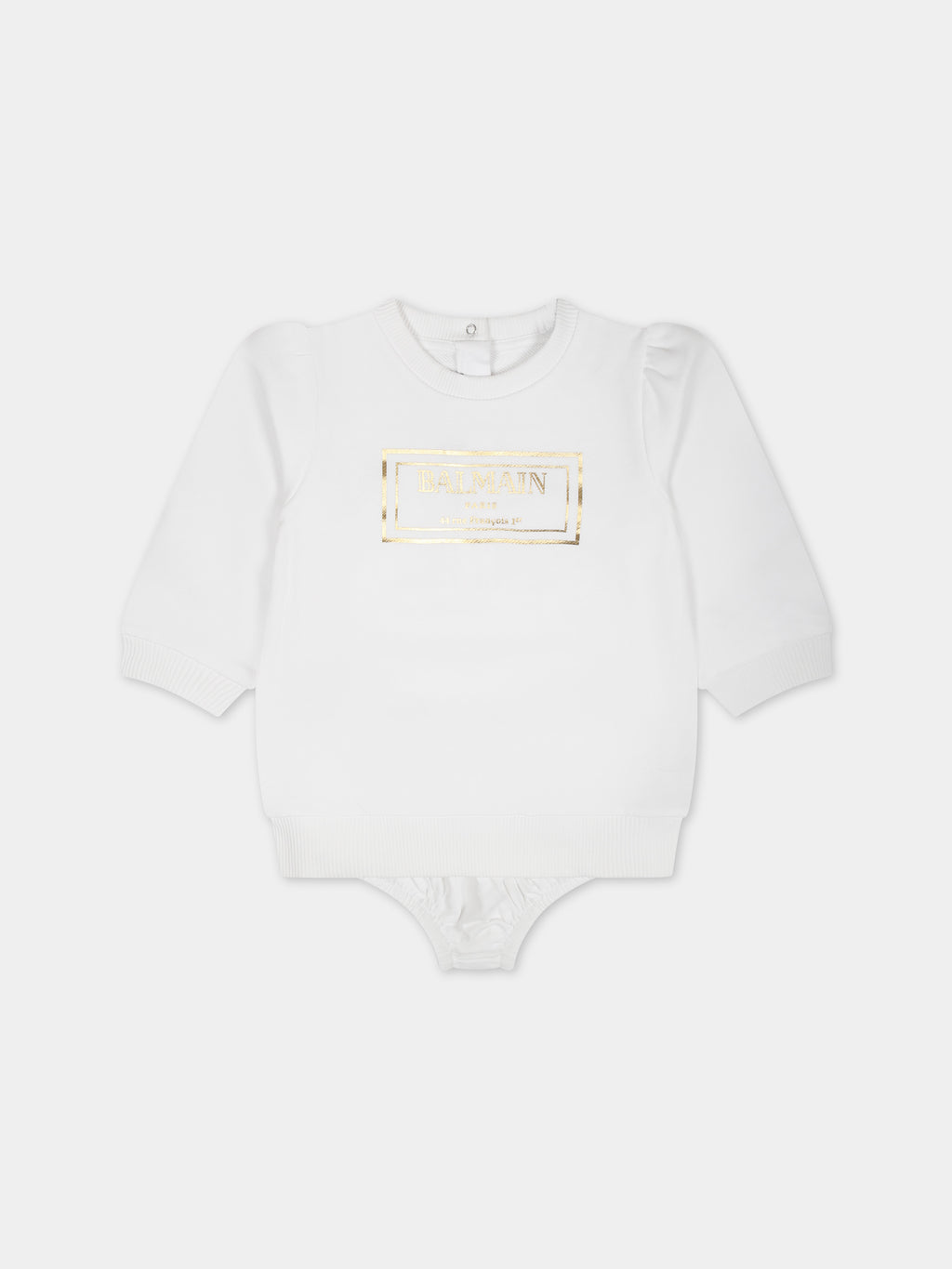 White dress for baby girl with logo